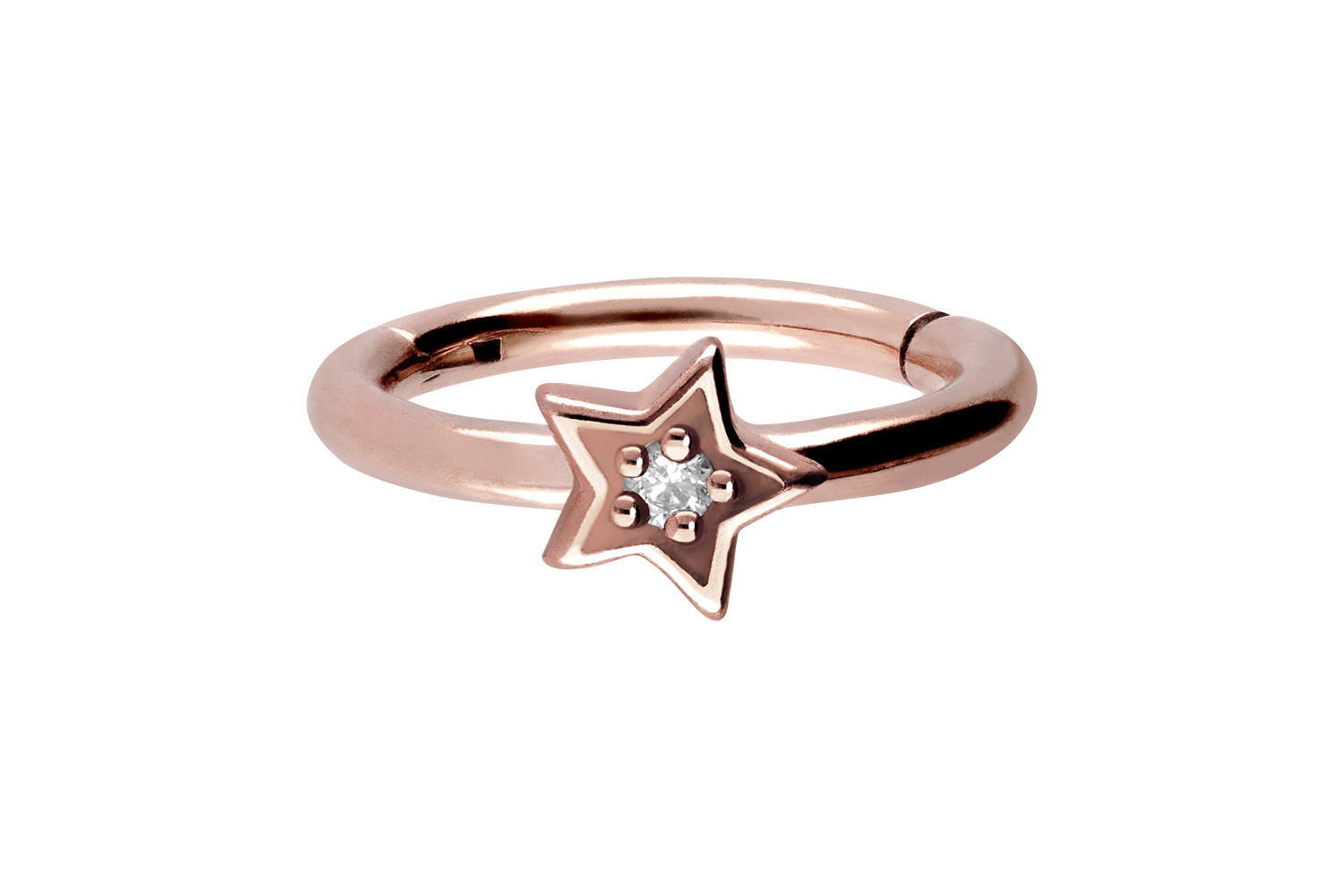 Chirurgenstahl Segmentring Clicker Piercing STERN + KRISTALL ++SALE++